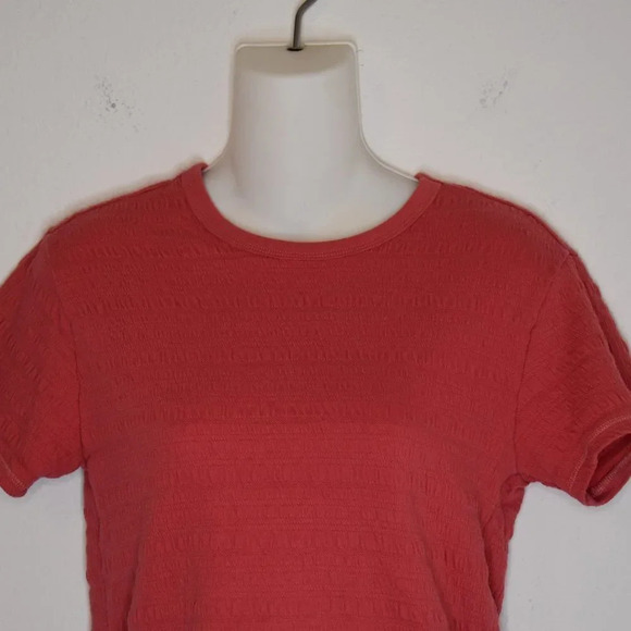 American Eagle Smocked Crop Tee Sz XS Top Shrunken Fit Boho Minimalist Barbie - Picture 3 of 16